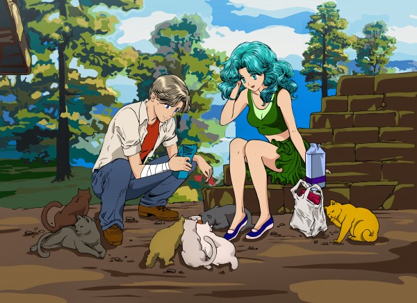 Haruka Tenoh and Michiru Kaioh - help homeless animals!