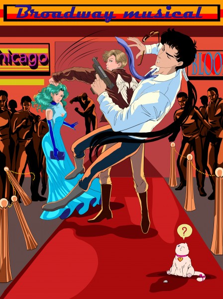 A fight on the red carpet. (Michiru, Haruka and Seiya Kou).